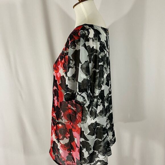 NWOT Halogen Floral Short Sleeve Top - Picture 6 of 6